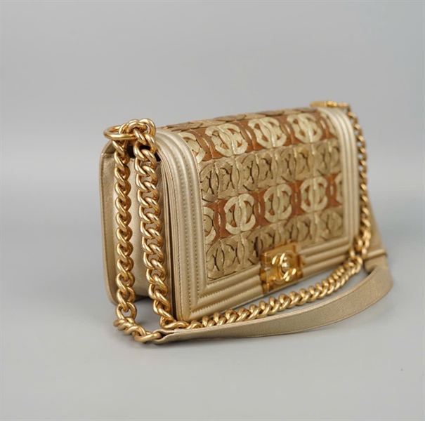 Túi Chanel Boy vàng (20497206) kèm lót form sz25 KG+