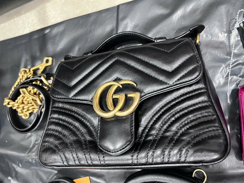 Túi GG marmont handle đen sz21 (BQ) KG+