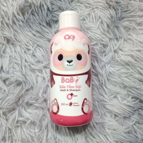 Sữa tắm gội Agi hồng 200ml (0M+) (N)