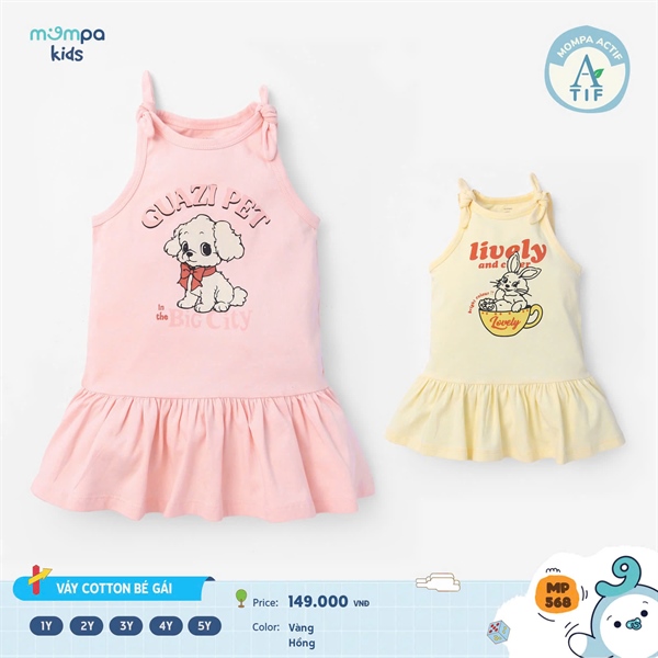 Mompa Váy Bé Gái 2 Màu MP568 - Hồng