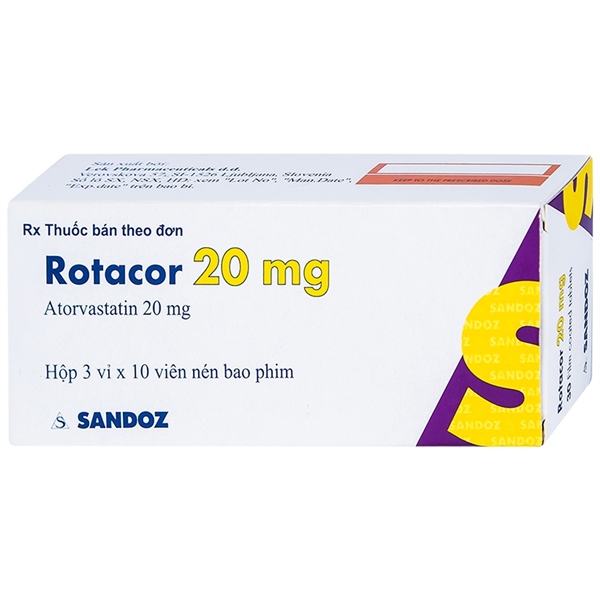 Rotacor 20mg sandoz (hộp/30 viên nén)