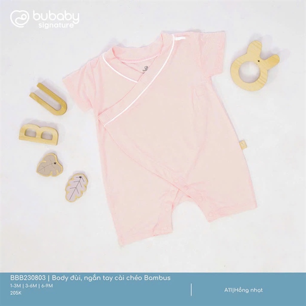 BB2308 - 3M/9M Body đùi, ngắn tay cài chéo Bambus