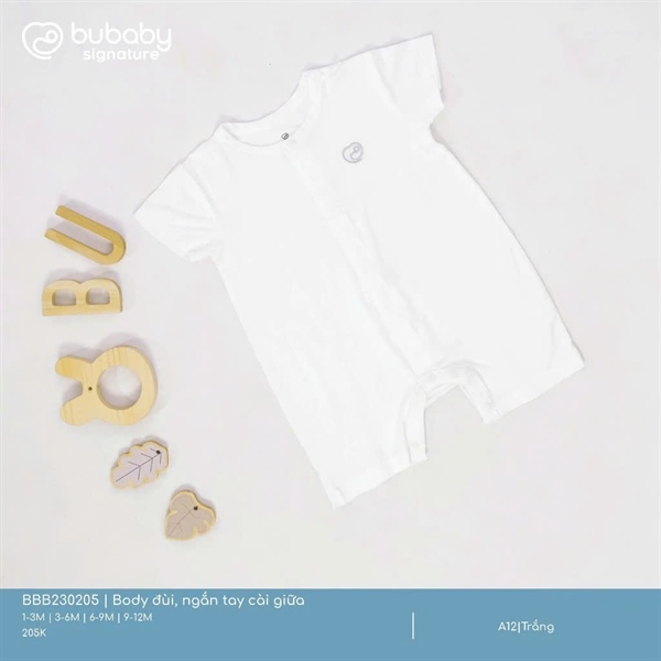 BB2302 - 3M/9M Body đùi, ngắn tay cài giữa