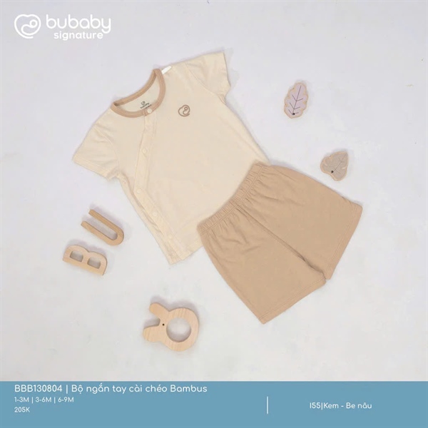 BB1308 - 3M/9M Bộ ngắn tay cài chéo Bambus