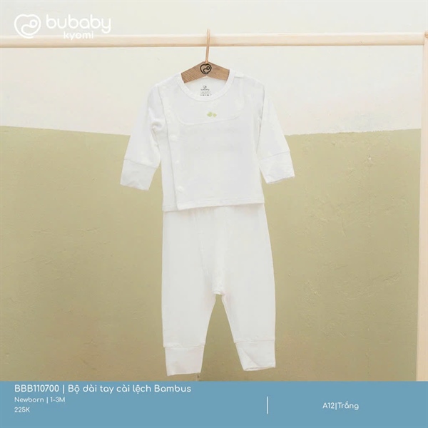 BB1107 - NB/3M Bộ dài tay cài lệch Bambus