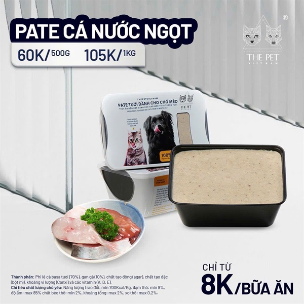 Pate Tươi The Pet 500g Cá Nước Ngọt