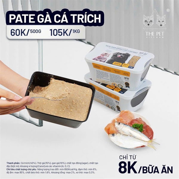 Pate Tươi The Pet 1kg Gà Cá Trích