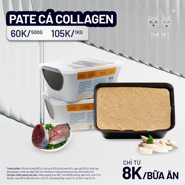 Pate Tươi The Pet 1kg vị Cá Collagen