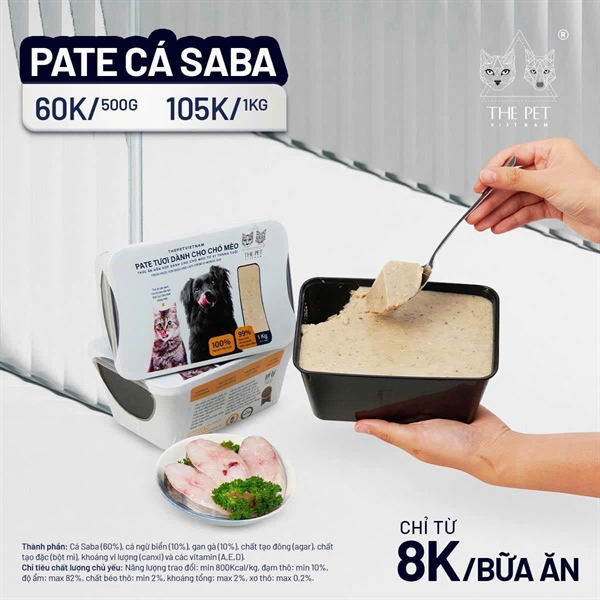 Pate Tươi The Pet 1kg Cá Saba