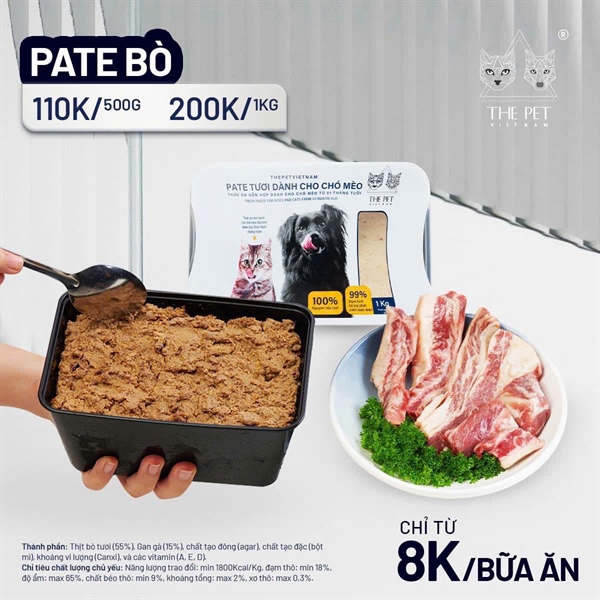 Pate Tươi The Pet 500g Bò