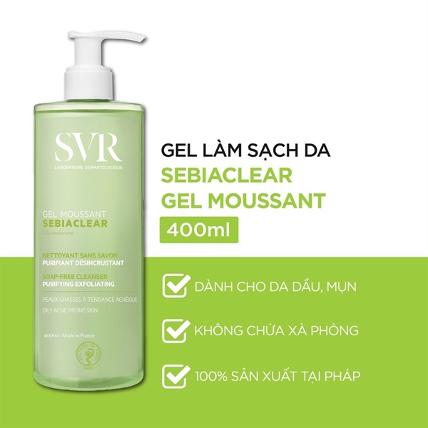Gel Rửa Mặt SVR Sebiaclear Dành Cho Da Dầu Mụn - 400ml