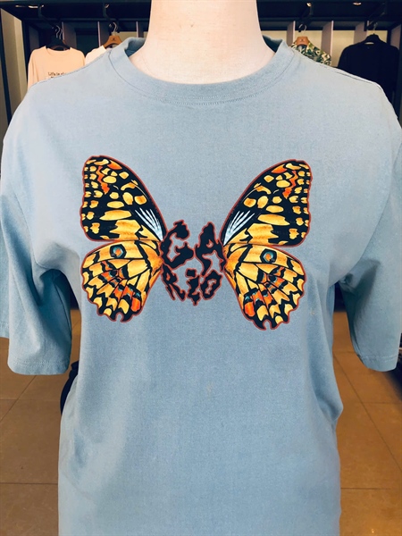 Áo thun ButterFly | Oversize Unisex nam nữ | màu Xám Xanh