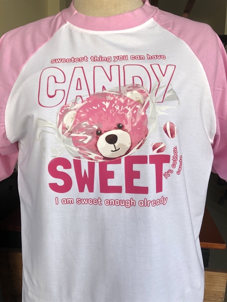 Áo thun Candy Sweet | Raglan Trắng phối Hồng | Unisex 65%cotton