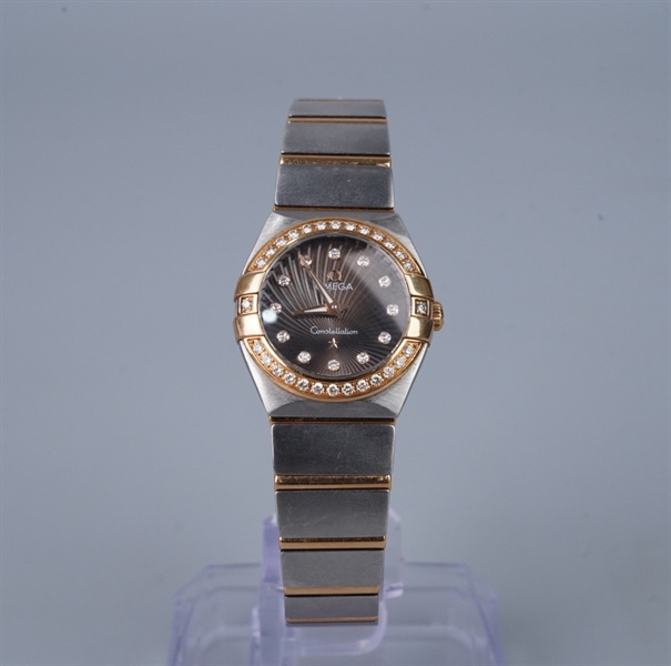 Đồng hồ Omega mặt tròn đen dây bạc (91558791) KG+