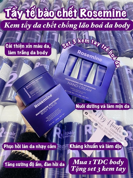 TẨY DA CHẾT BODY SÁNG DA ROSEMINE 250G