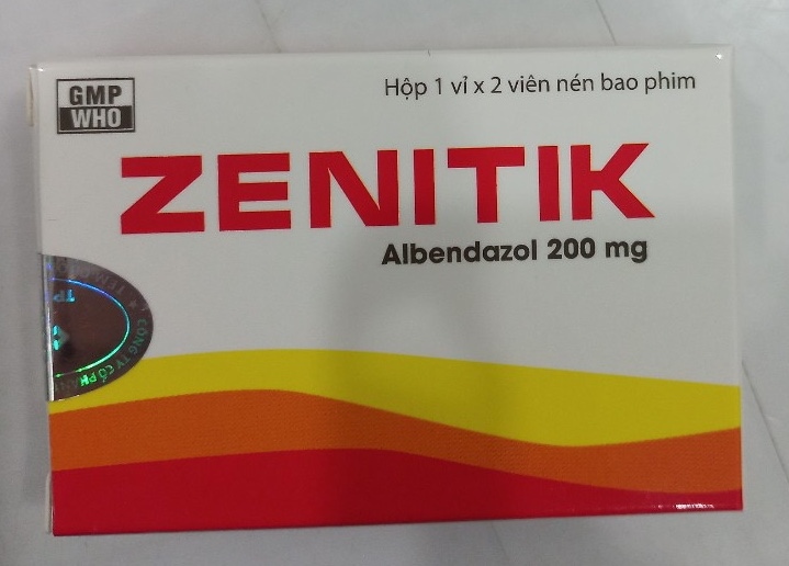 Zenitik (Albendazol 200mg) (Hộp 1 vỉ x 2 viên) - Thành Phát (Hộp)