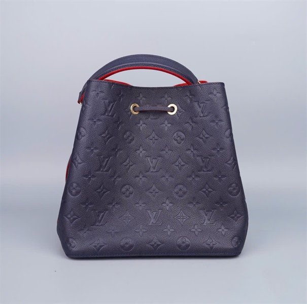 Túi LV nóe hoa xanh đen lòng đỏ viền 2 strap sz25 KG+