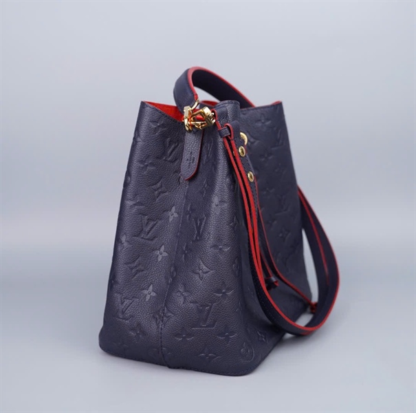 Túi LV nóe hoa xanh đen lòng đỏ viền 2 strap sz25 KG+