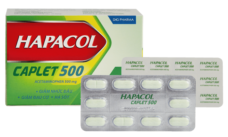 Hapacol caplet acetaminophen 500mg tablets dhg (h/100v)
