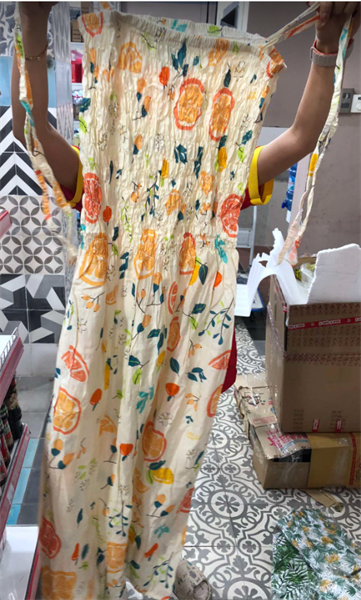 Đầm đi biển vải đũi thái