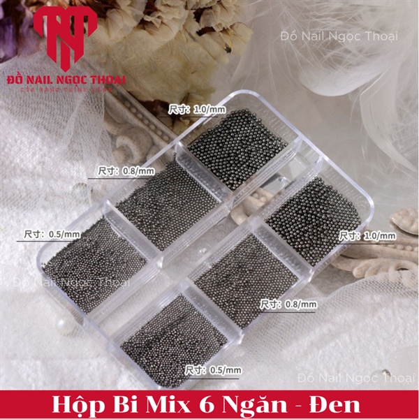 Hộp Bi Mix 6 Ngăn - Đen