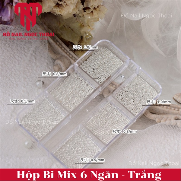Hộp Bi Mix 6 Ngăn - Trắng