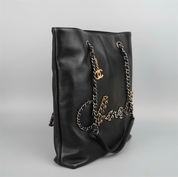 Túi Chanel tote đen có chữ kèm lót form (29891490) sz30 KG+