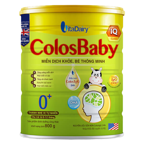 Sữa bột Colosbaby IQ 0+ Vitadairy 800G