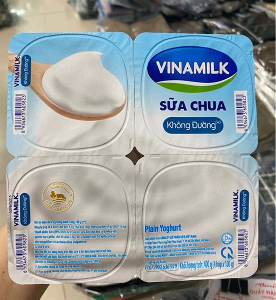 Sữa chua Vinamilk không đường