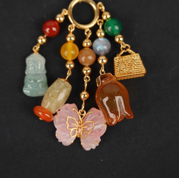 Charm Tara : Khoen bi Vàng 10K, các charm vàng 18K, cẩm thạch, mã não, Phật baby băng ngọc KG+