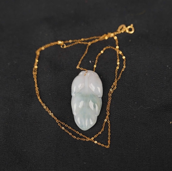 Dây chuyền Tara diệp bạch ngọc hàng A KG+