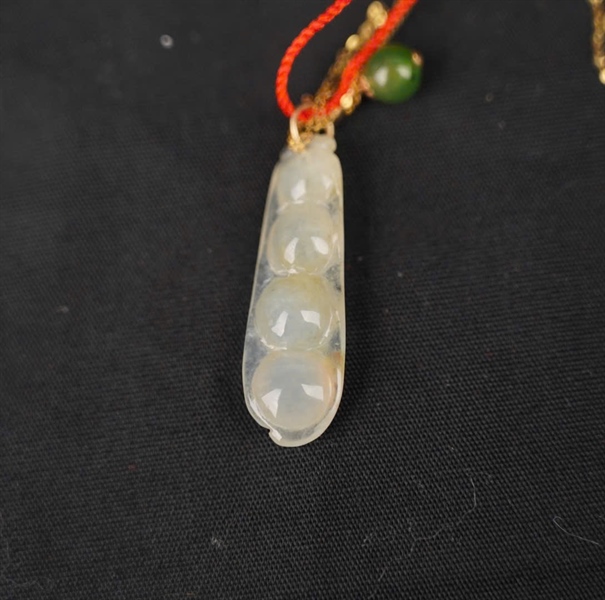 Dây chuyền Tara vàng 18K, đậu bạch ngọc + lục ngọc xanh hàng A KG+