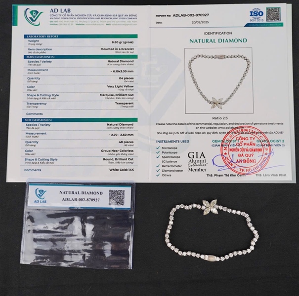 Vòng tay Tara kim cương hoa 4 cánh (ADLAB-002-870927) KG+