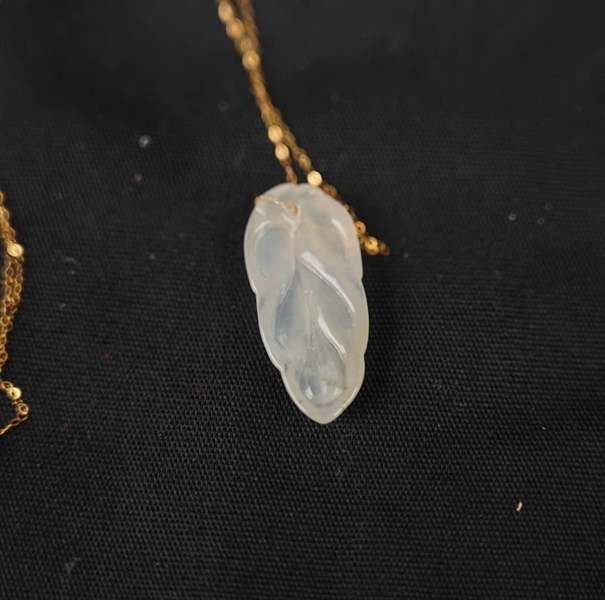 Dây chuyền Tara diệp bạch ngọc hàng A KG+