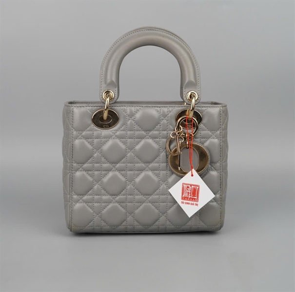 Túi Dior Lady màu xám (18-MA-0137) sz S KG+