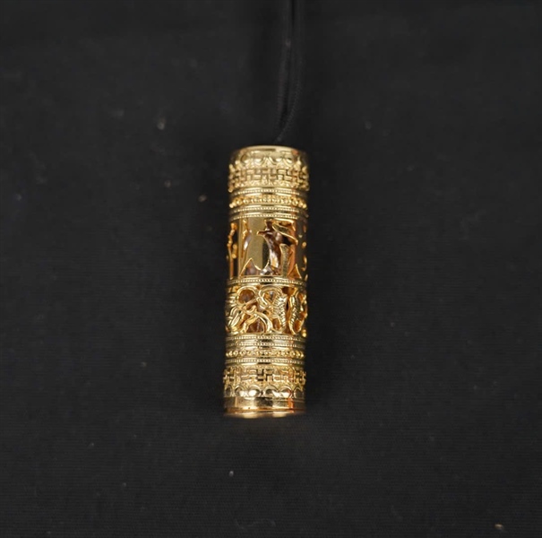 Dây chuyền Tara vàng 14K Ống Phật đứng KG+