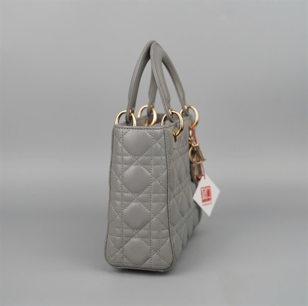 Túi Dior Lady màu xám (18-MA-0137) sz S KG+