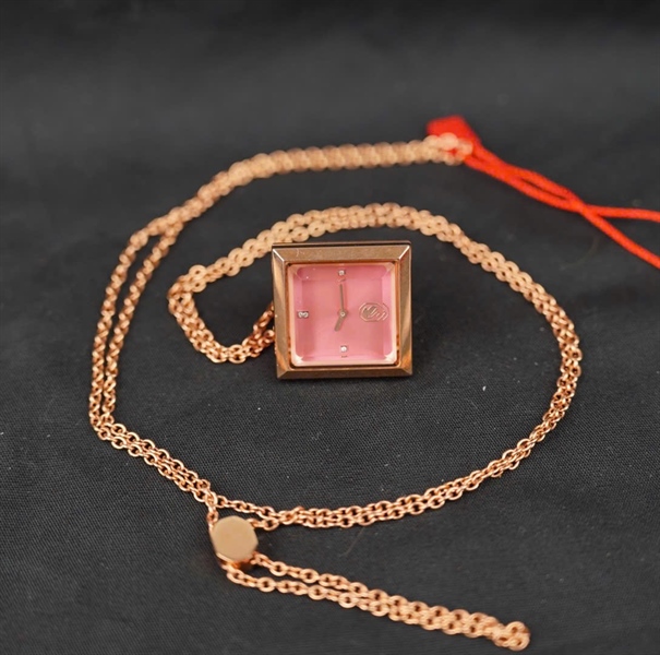 Dây Chuyền Swarovski Phale hồng mặt đồng hồ KG+