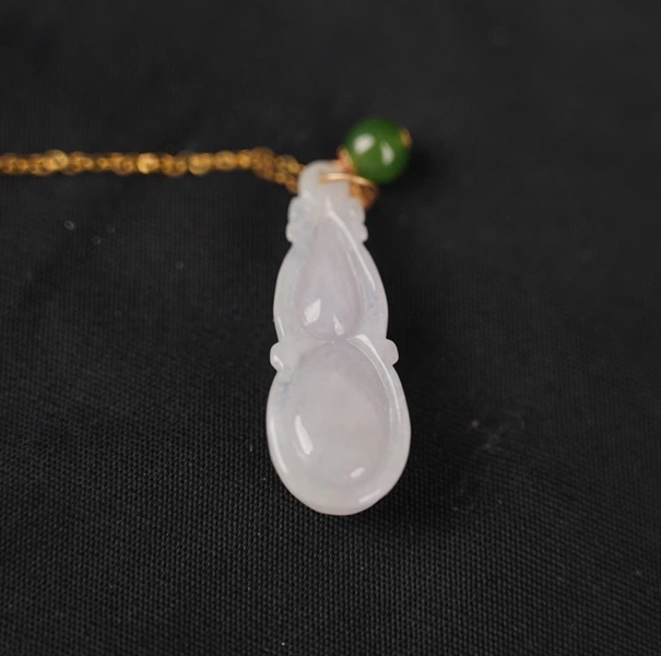 Dây chuyền Tara vàng 18K, cẩm thạch tím la lan + lục ngọc hàng A