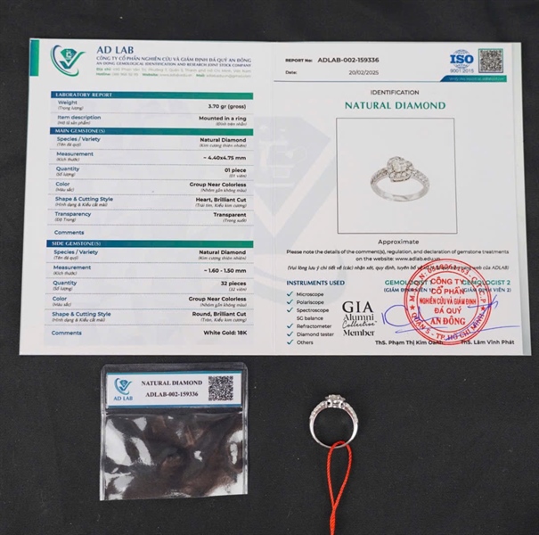 Nhẫn Tara kim cương trái tim (ADLAB-002-159336) KG+