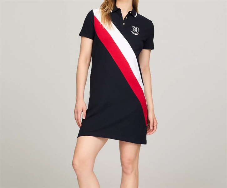 Tommy Hilfiger Đầm Polo Sọc Banner
