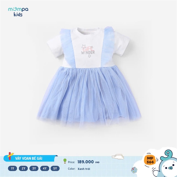 MP564 - 18M/5Y Đầm họa tiết ngôi sao