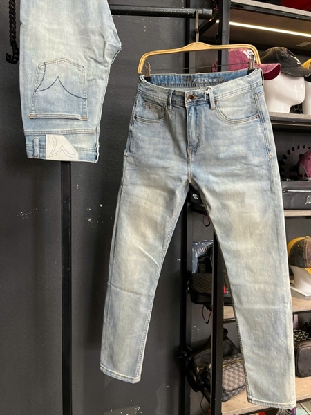 Jean QC Cao Cấp JDM-JK0351 xanh bạc was Retro phủ dơ nhẹ