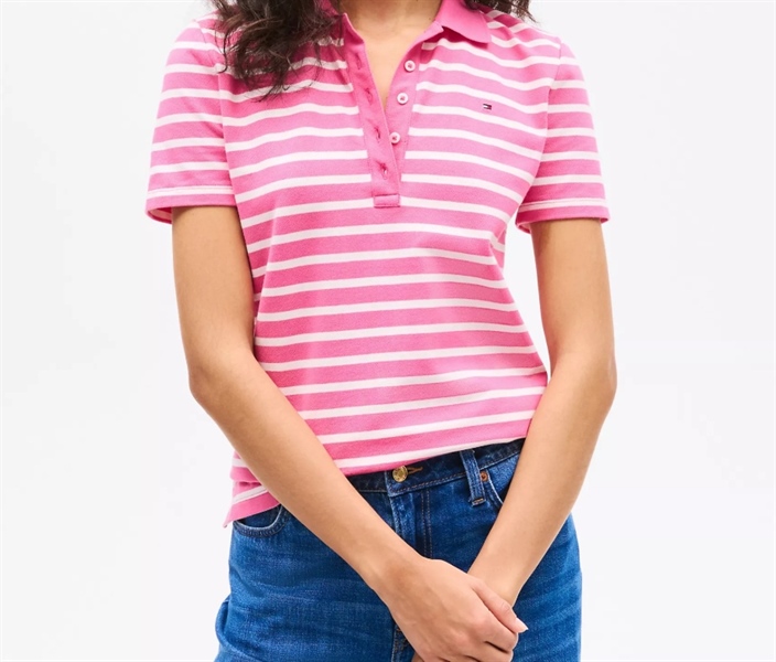 Tommy Hilfiger Áo Polo Cotton Co Giãn Kẻ Sọc Slim Fit