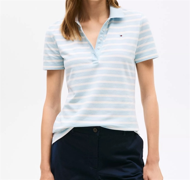 Tommy Hilfiger Áo Polo Cotton Co Giãn Kẻ Sọc Slim Fit