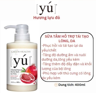 Sữa tắm cho thú cưng | YÚ 400ml Hương lựu đỏ
