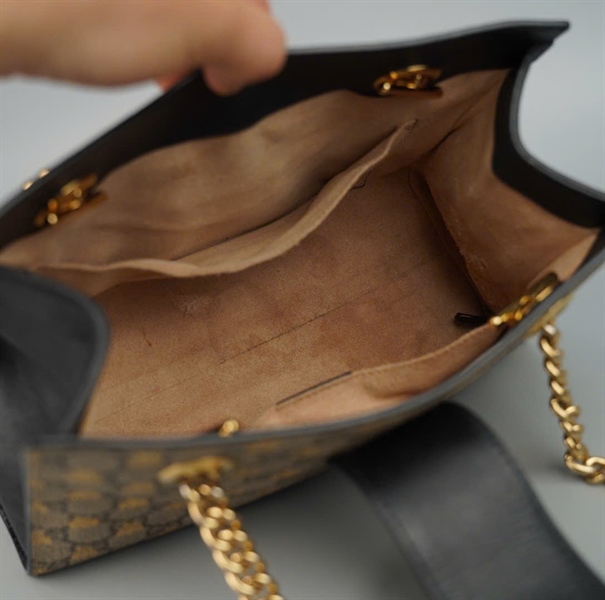 Túi GG Padlock xám hình ong kèm chìa (498156001998) sz26 (BQ) KG+