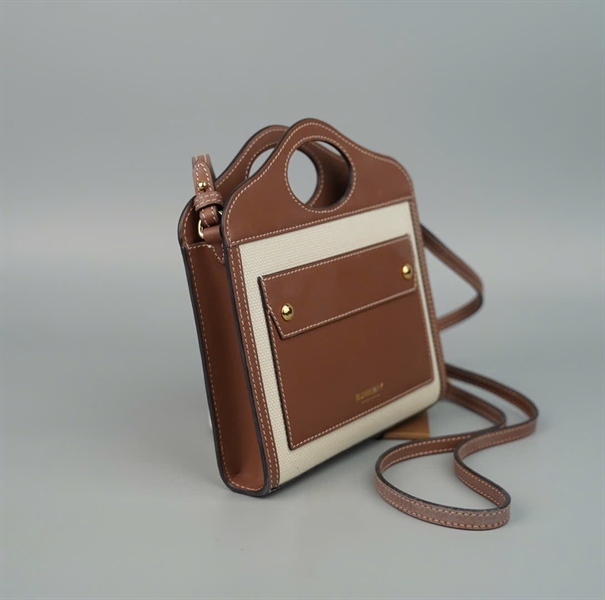 Túi BBR Pocket trắng phối nâu sz17 (BQ) KG+