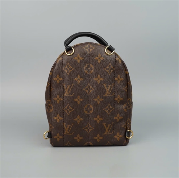 Balo LV hoa nâu có lót form 2 strap (BQ) KG+