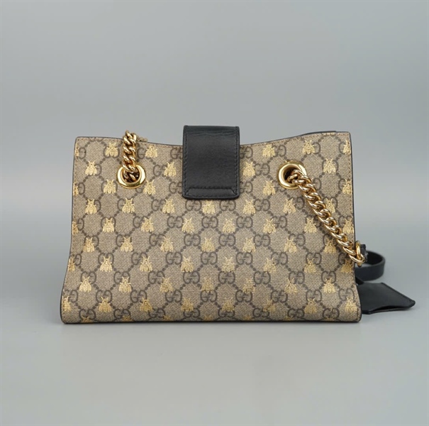 Túi GG Padlock xám hình ong kèm chìa (498156001998) sz26 (BQ) KG+